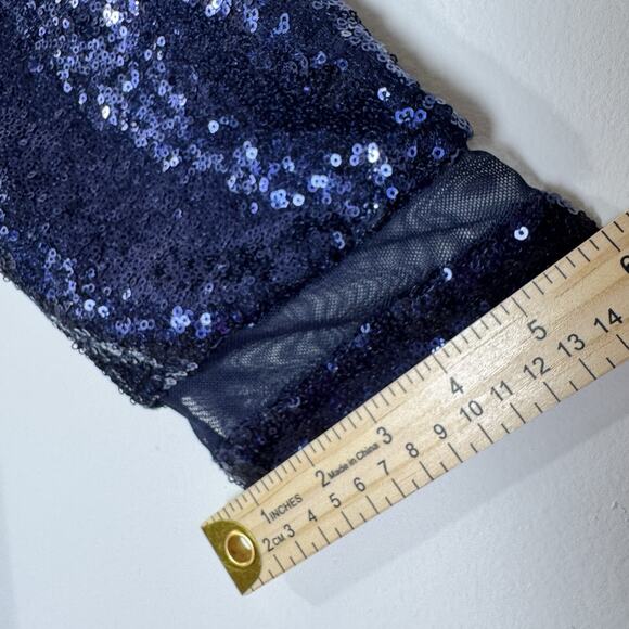 LANE BRYANT Women’s 16 Navy Blue Sequin Party Dress 3/4 Sleeve Cocktail Holiday - Picture 7 of 10